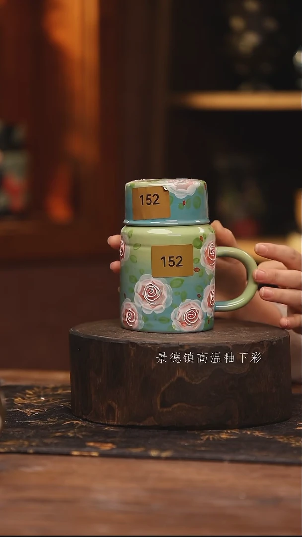 陶瓷景德镇高温釉下手绘陶瓷@L152@