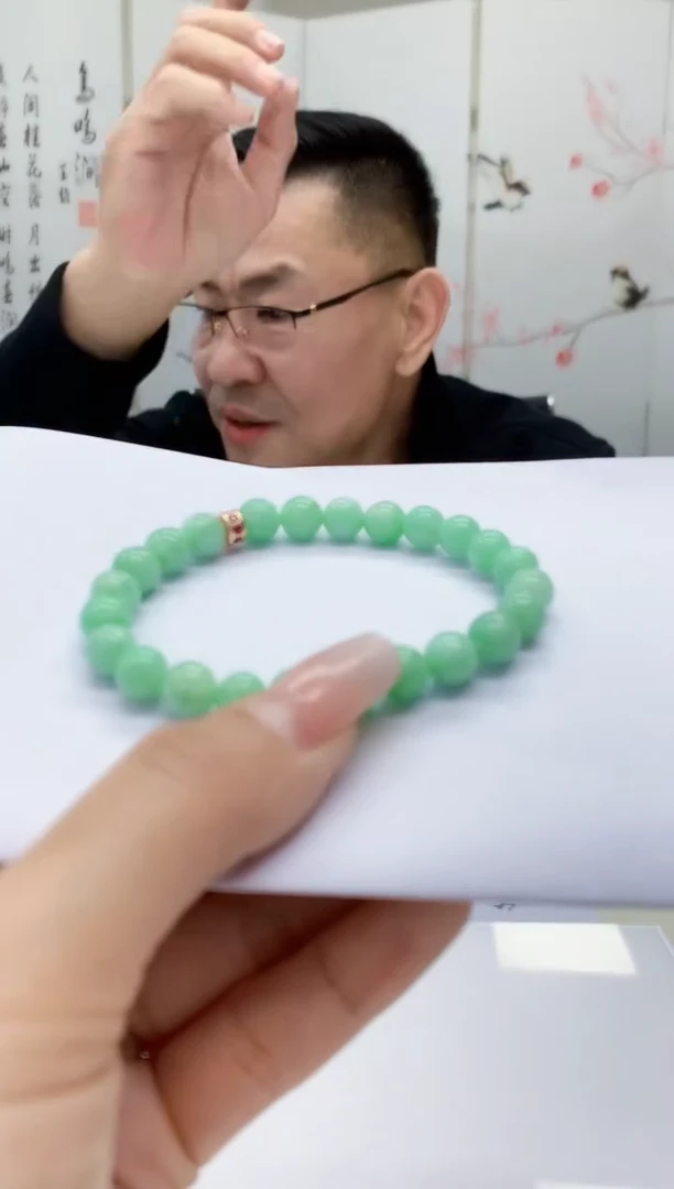 【闪购商品】定制翡翠未镶嵌5152lr-毛货手串11