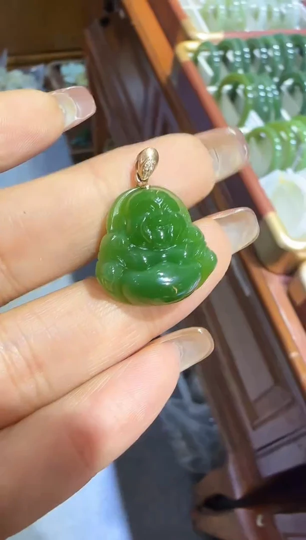 18K金镶嵌和田玉挂件【宏1107】152
