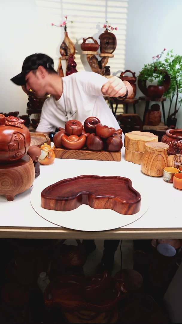 木香樟木摆件/拉花盆