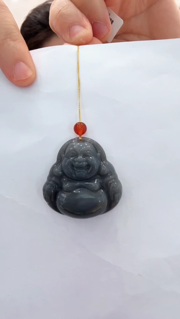 和田玉未镶嵌颈饰28佛公38*37*11.5