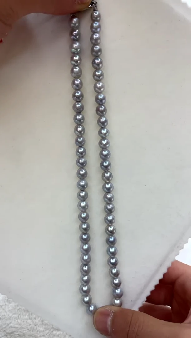 颈饰银S925镶嵌海水珍珠7-8