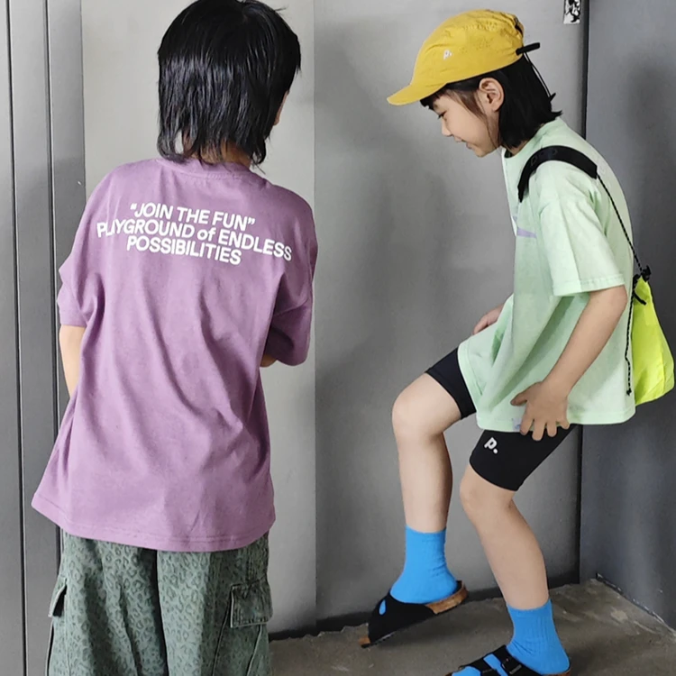 ppapa 星芒舒适柔软雪花棉落肩儿童短袖T恤中大童中性 913690