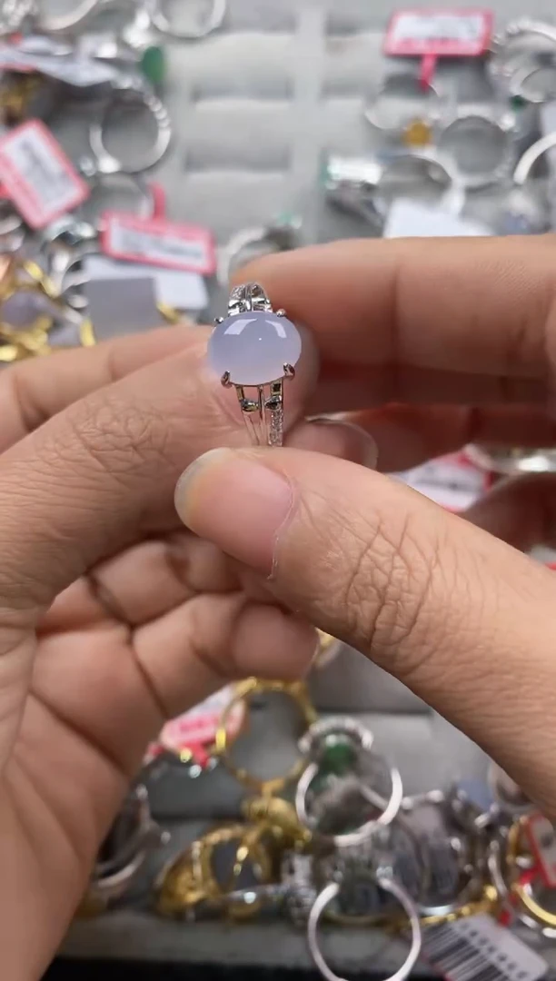 银S925镶嵌戒指翡翠333---2