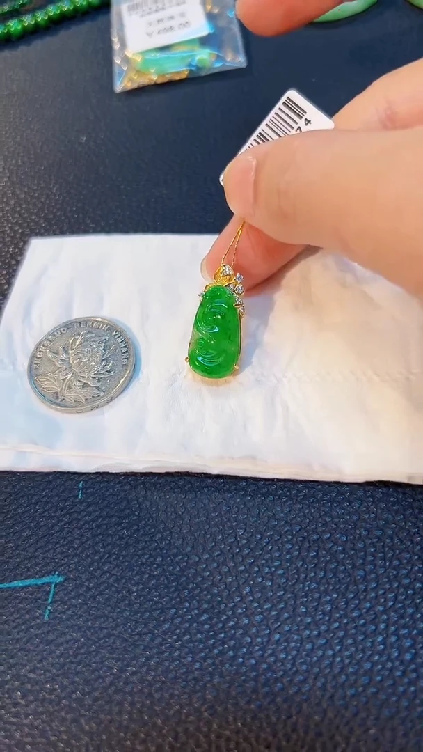 翡翠银S925镶嵌颈饰缅料A货/支持复检/一件