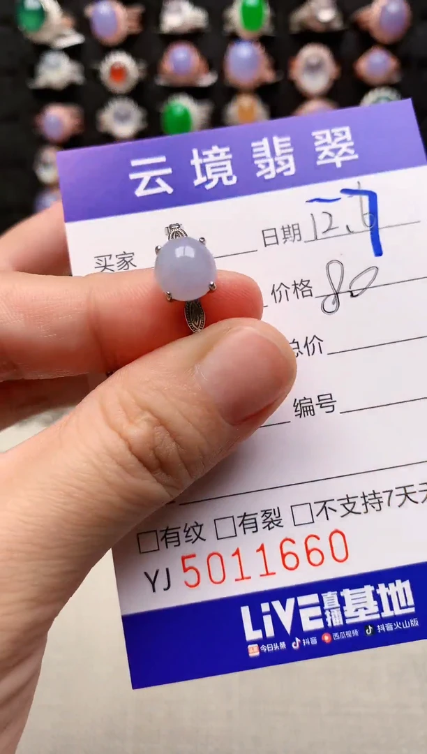 银S925镶嵌戒指翡翠1660
