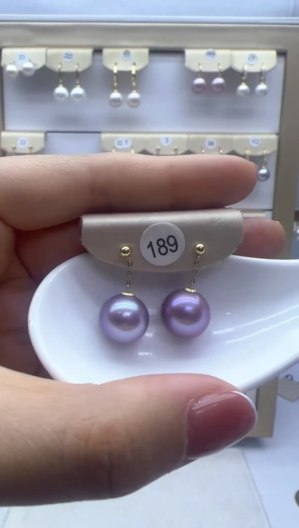 【闪购商品】淡水珍珠耳饰18K金镶嵌189