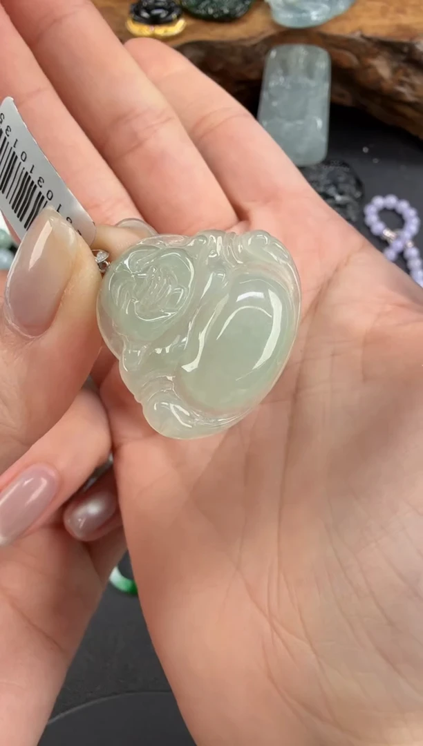 吊坠(不含链)18K金镶嵌翡翠翡翠饰品-258
