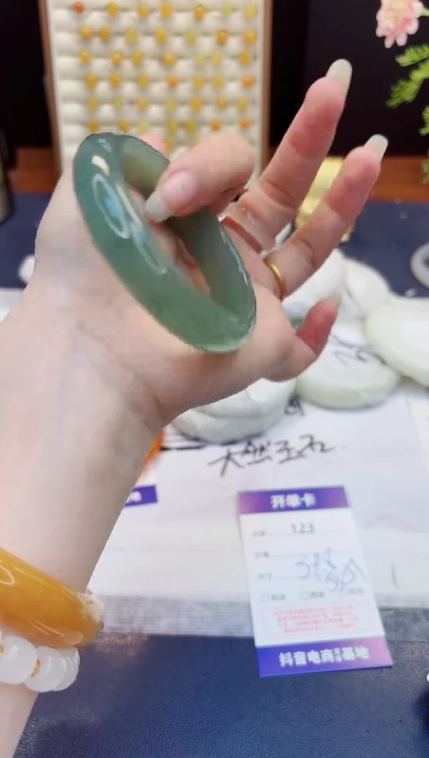 未镶嵌手镯石英质玉123-东陵玉-圈口54