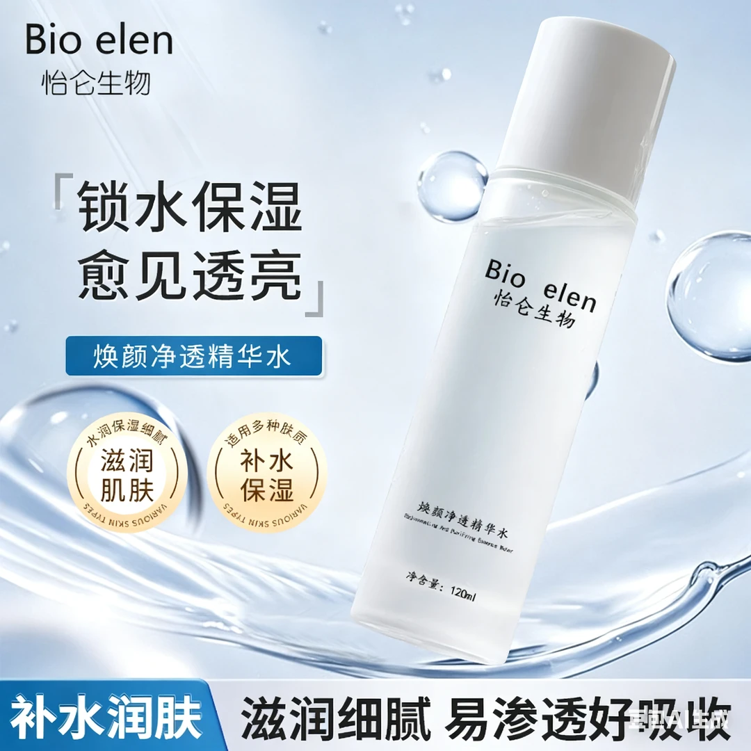 Bio elen/怡仑生物焕颜净透精华水补水润肤细腻透亮