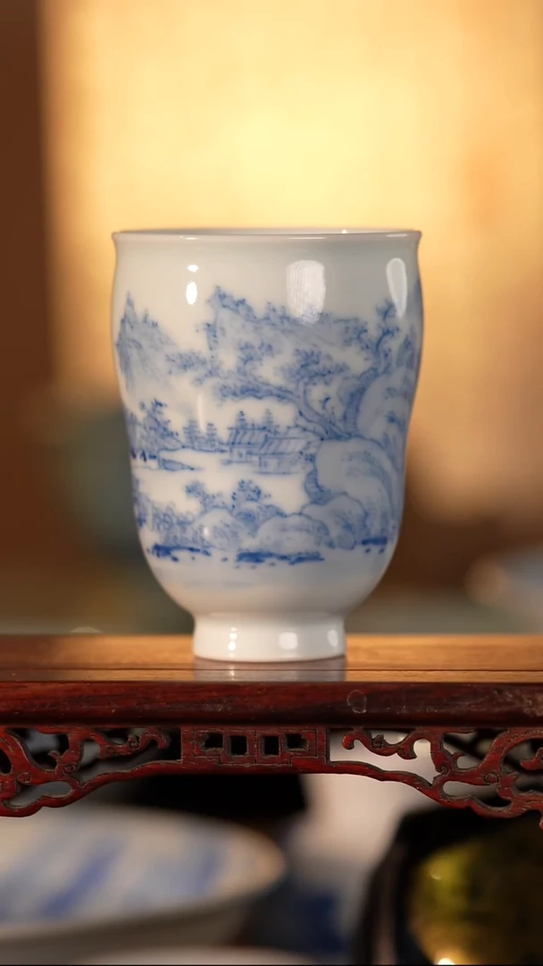 瓷片主播开播福利宠粉专用器青花葫芦杯