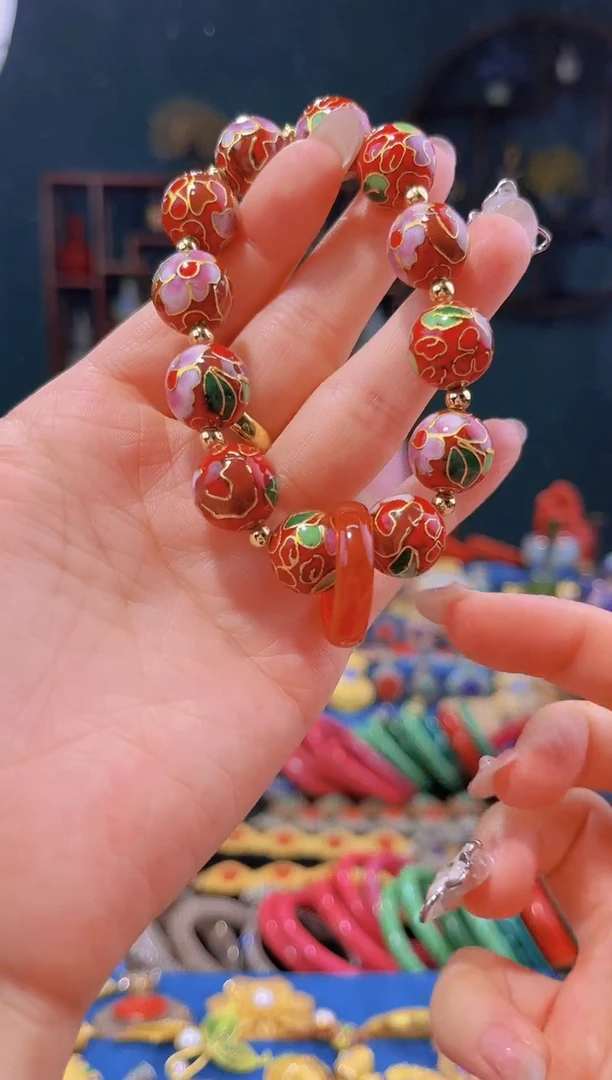 非遗景泰蓝手串 红色