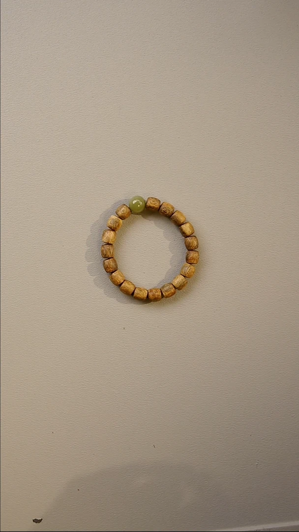 沉香手串莺歌绿棋楠白棋9mm鼓珠单圈设计款