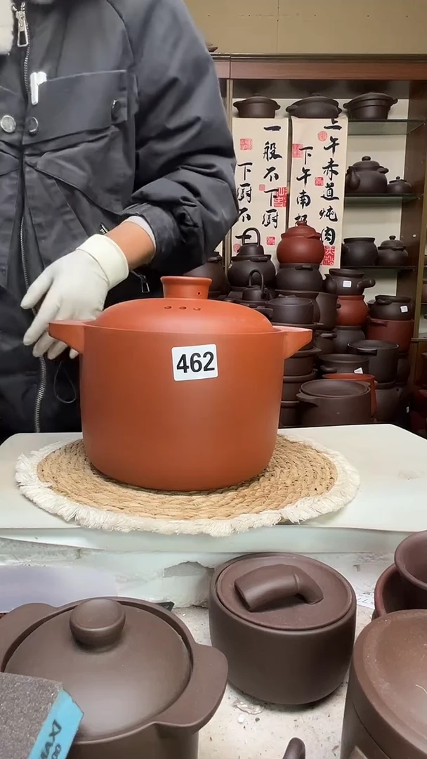 宜兴紫砂微瑕4升直筒朱泥462
