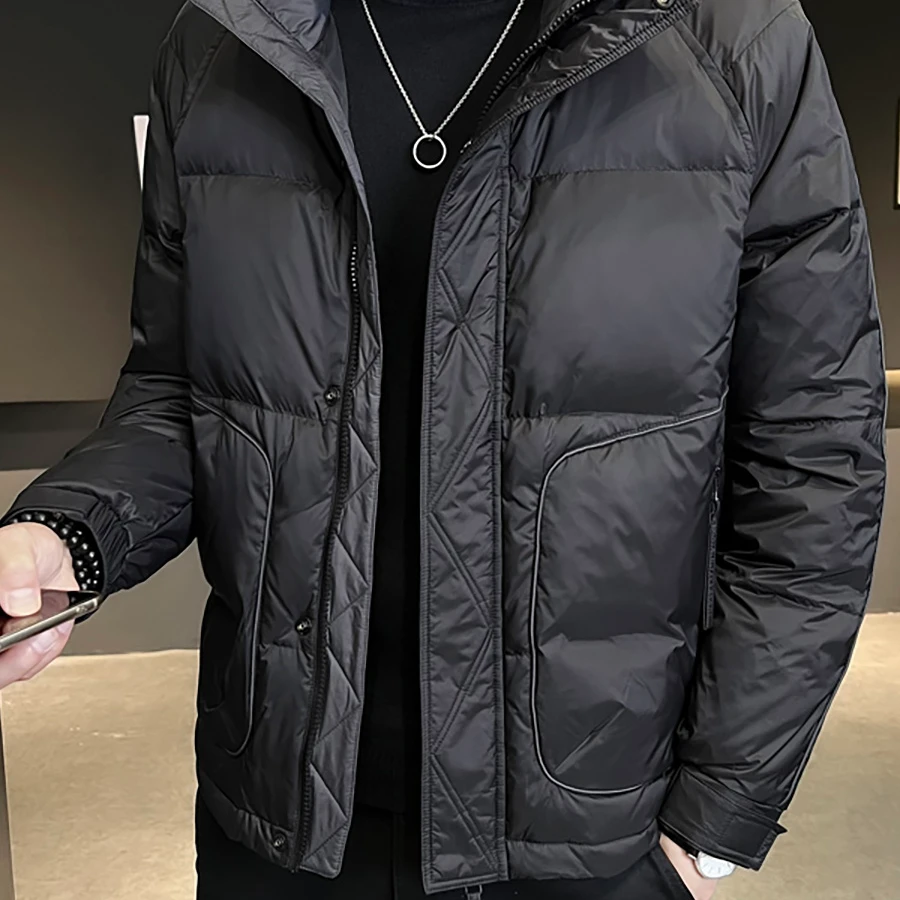 冬季羽绒服男2025年新款潮流帅气轻薄羽绒上衣加厚保暖冬装男外套