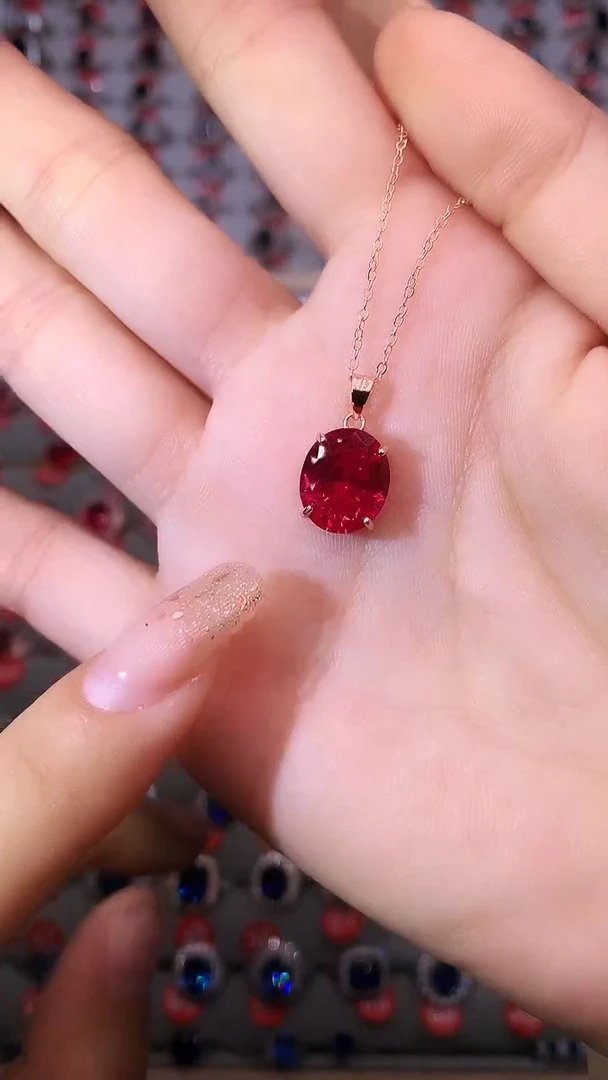 【闪购商品】红宝石吊坠(赠链)银S925镶嵌1111111