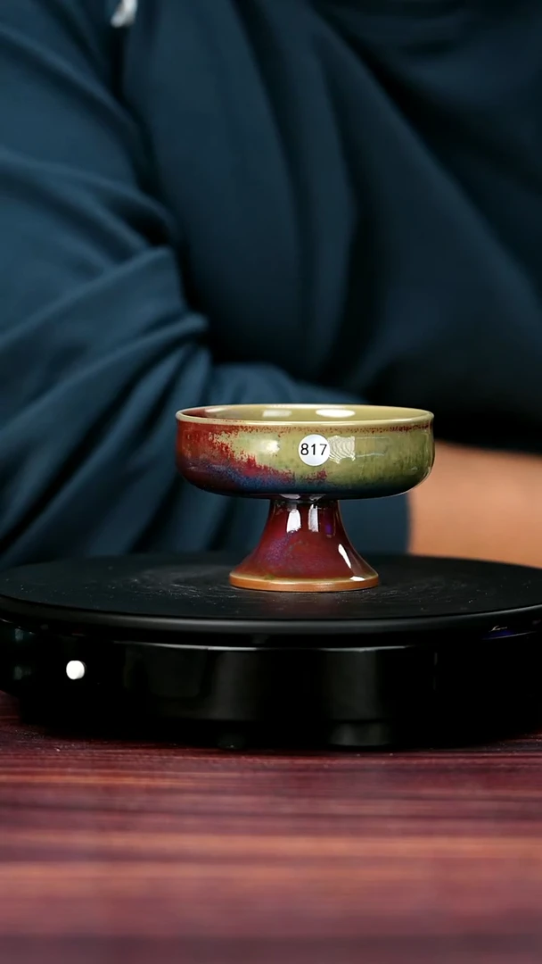 杯子817#李盼龙一级品原矿钧瓷高足普洱盏