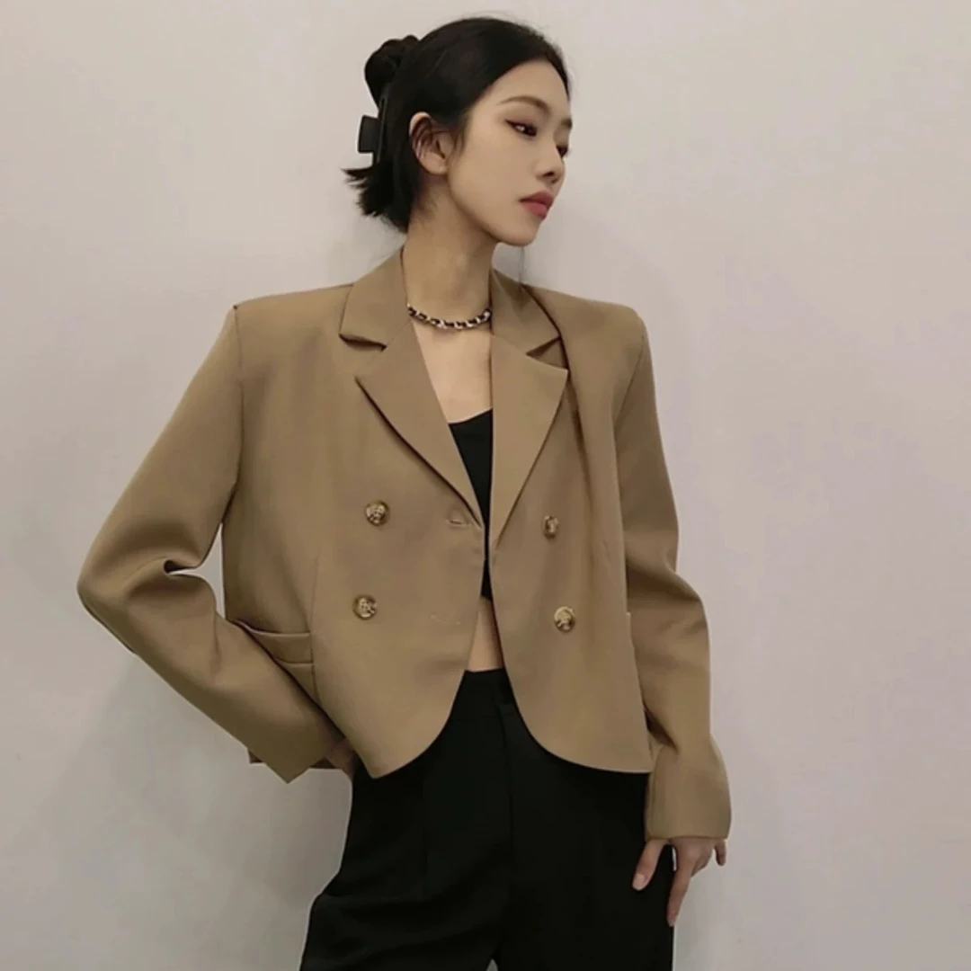 【孤品】法式复古小西装外套新款高腰上衣休闲短款小个子西服YP8