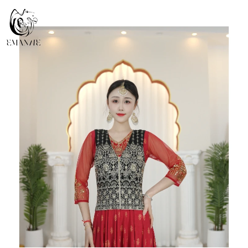 依曼之舞W2663依曼新疆舞广场舞短款马甲印度纱丽服饰时尚女款