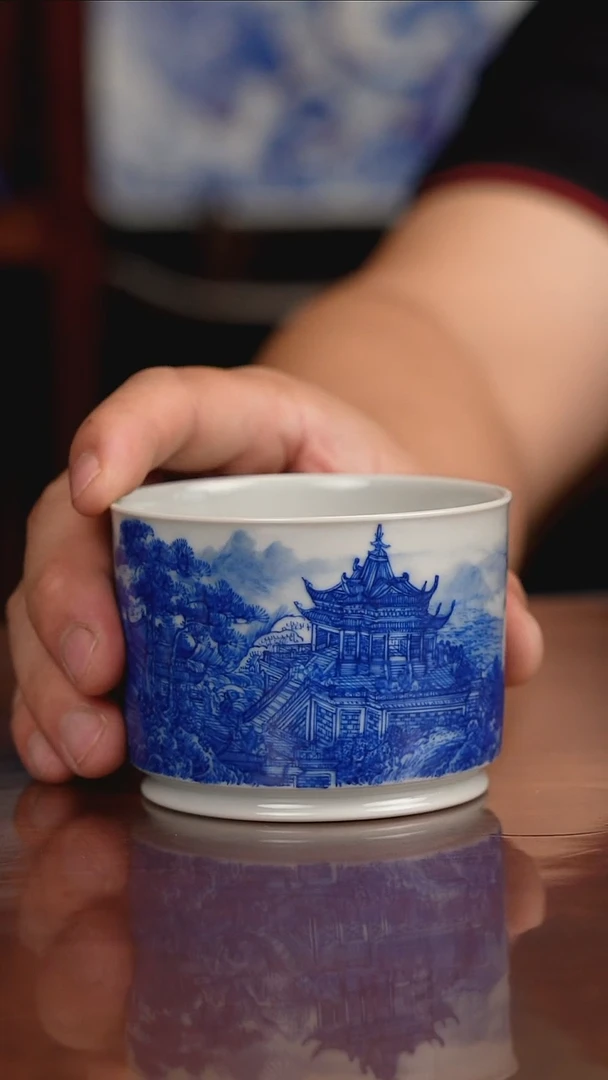 自成堂柴窑青花主人杯