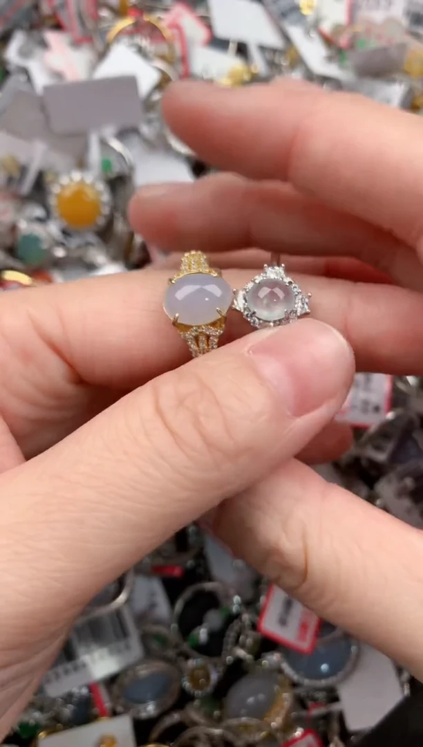 银S925镶嵌戒指翡翠13          9