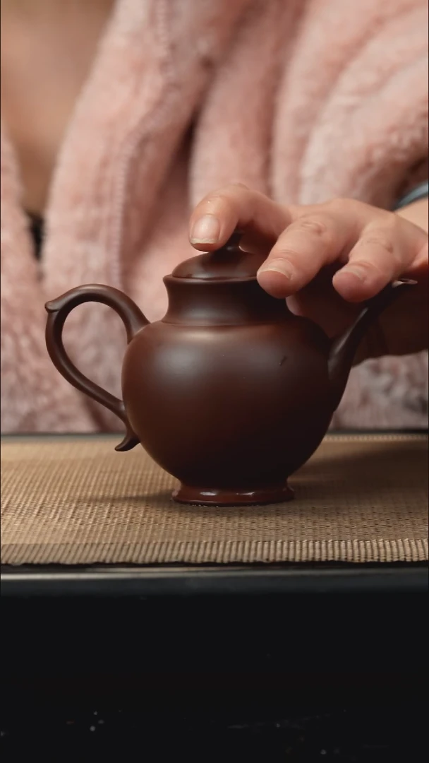 紫砂茶盏紫泥卡盖玉露180CC