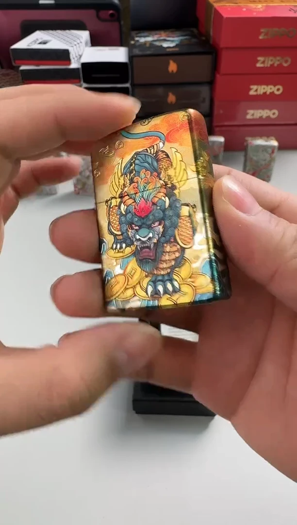 铜旭日貔貅-六面镀银烫金彩色（带证书）