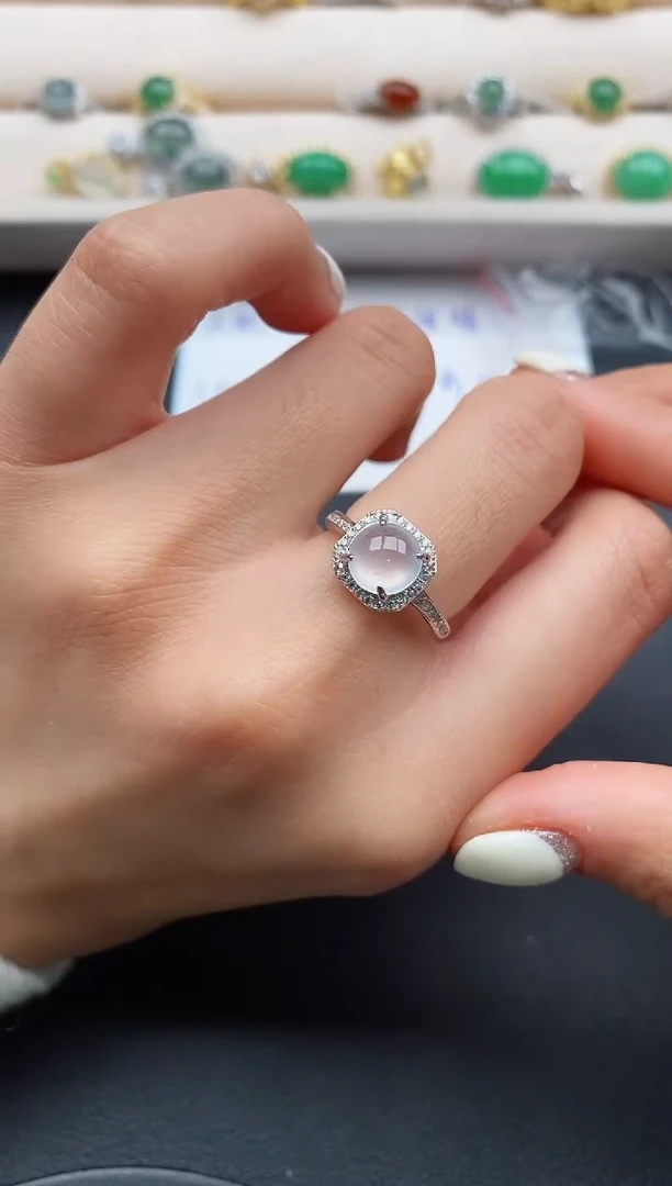 银S925镶嵌戒指翡翠777777+10