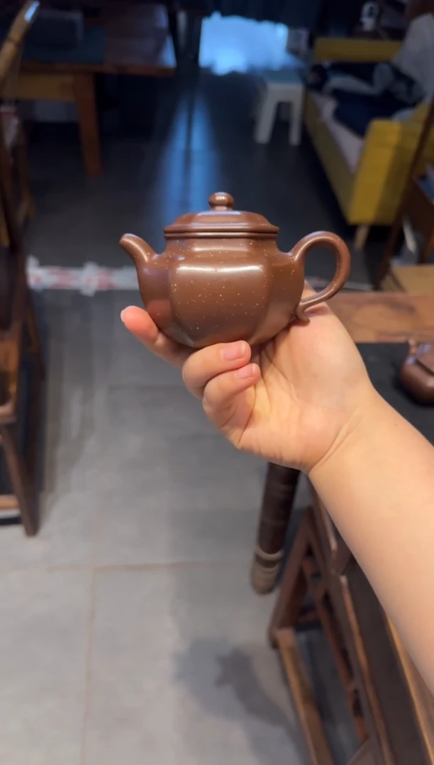 茶壶紫砂六方莲子 铺砂