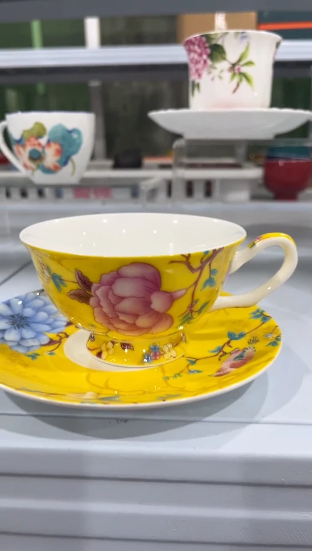 杯子骨瓷咖啡杯一套