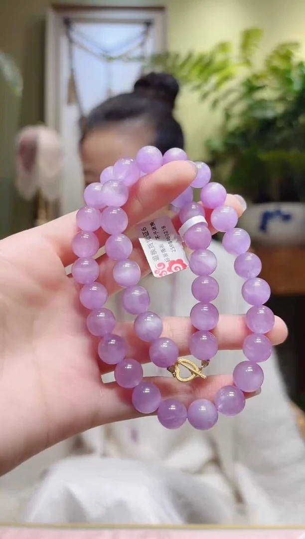 【闪购商品】锂辉石项链18K金镶嵌紫锂辉项链10.8OT