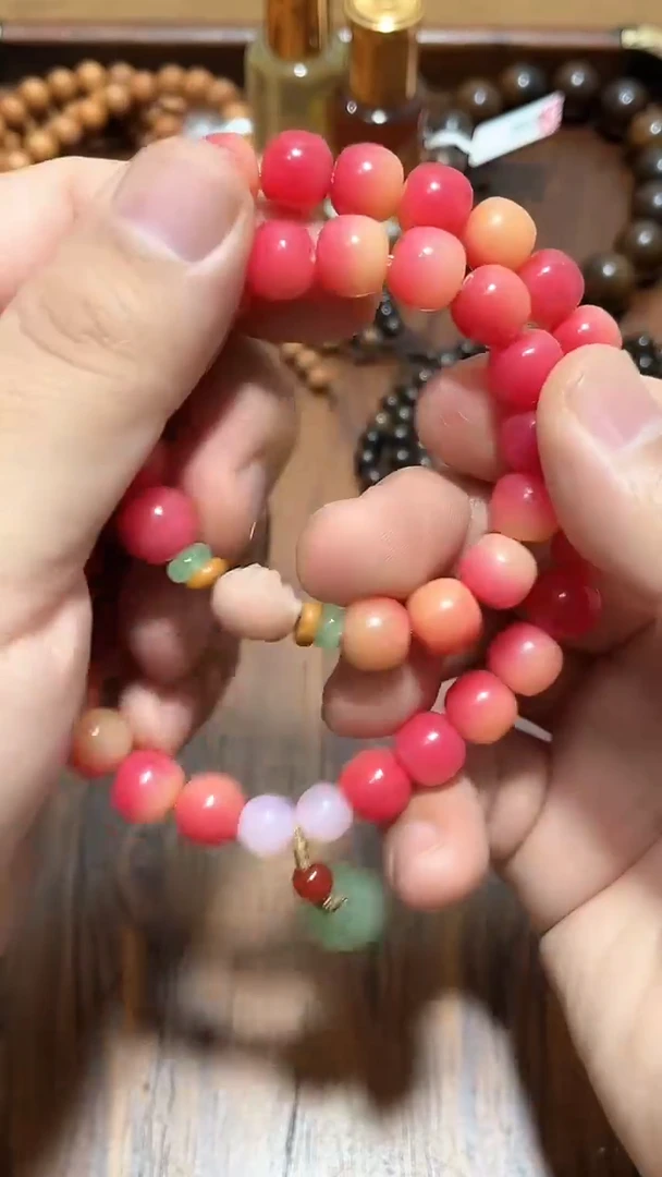 【闪购商品】菩提根/象牙果吊坠精品推荐樱桃红双圈手串