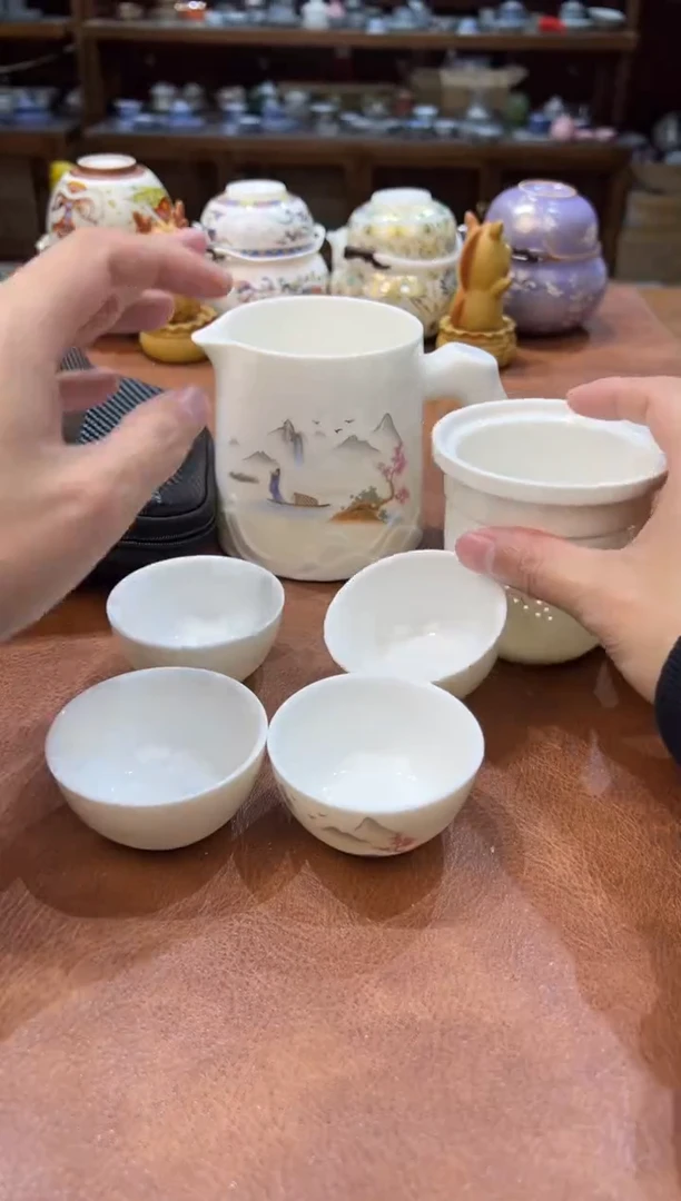 真的很便宜会开片的旅行茶具