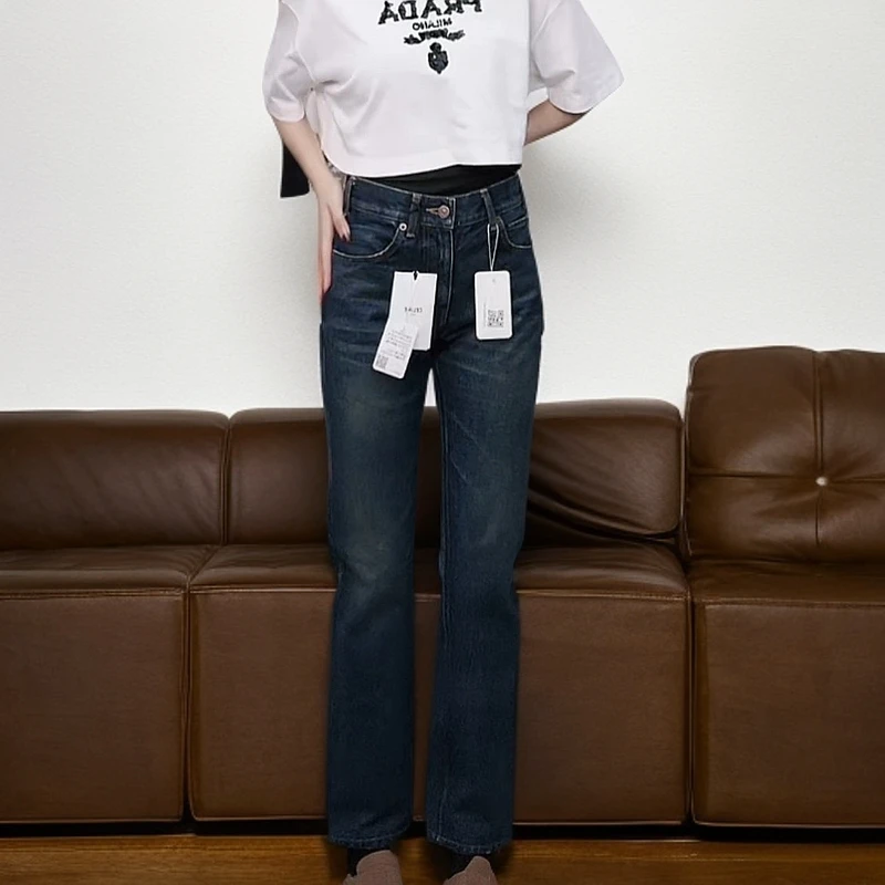 全新未使用 Celine/思琳 纯色纯棉牛仔长裤 蓝色/27