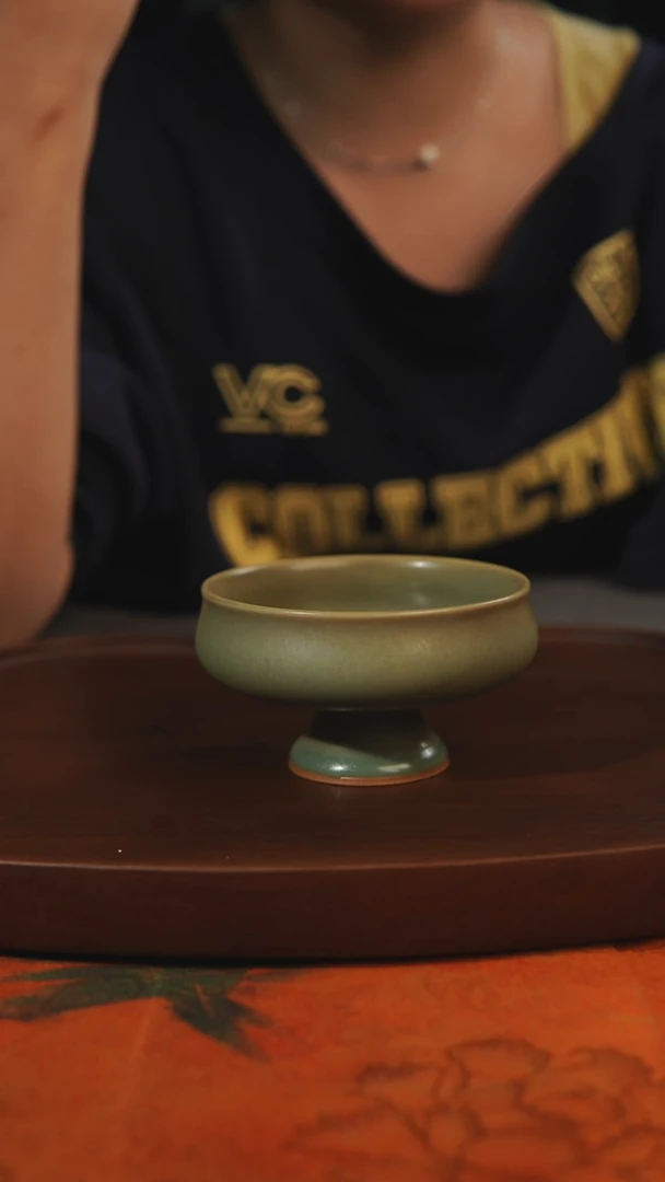 杯子高足普洱  柴烧全品一级 汝州原产地原矿仿古老釉