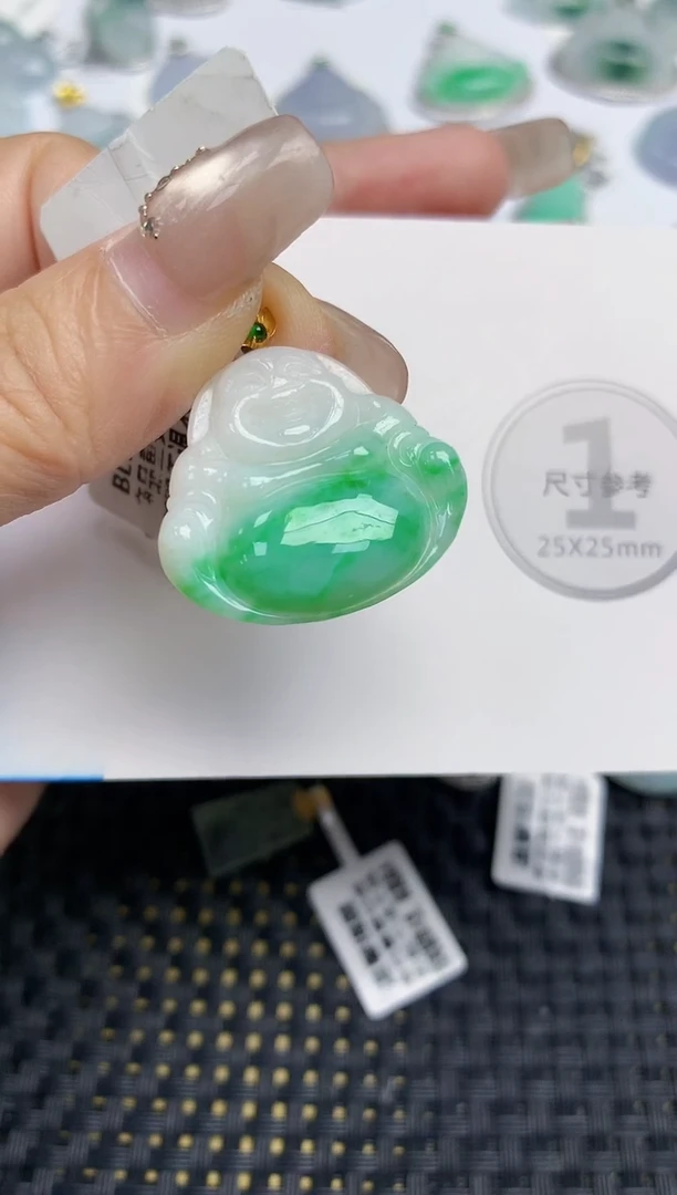 颈饰18K金镶嵌翡翠天然缅甸A货翡翠百元以上9元证书费自理