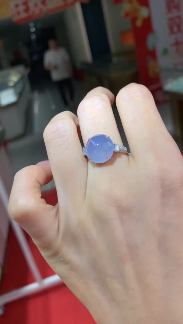 18K金镶嵌戒指翡翠|不退不换