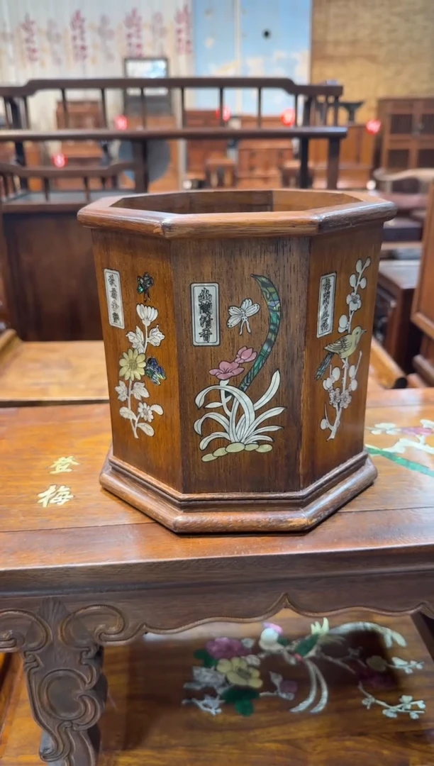 木花梨 八角笔筒
