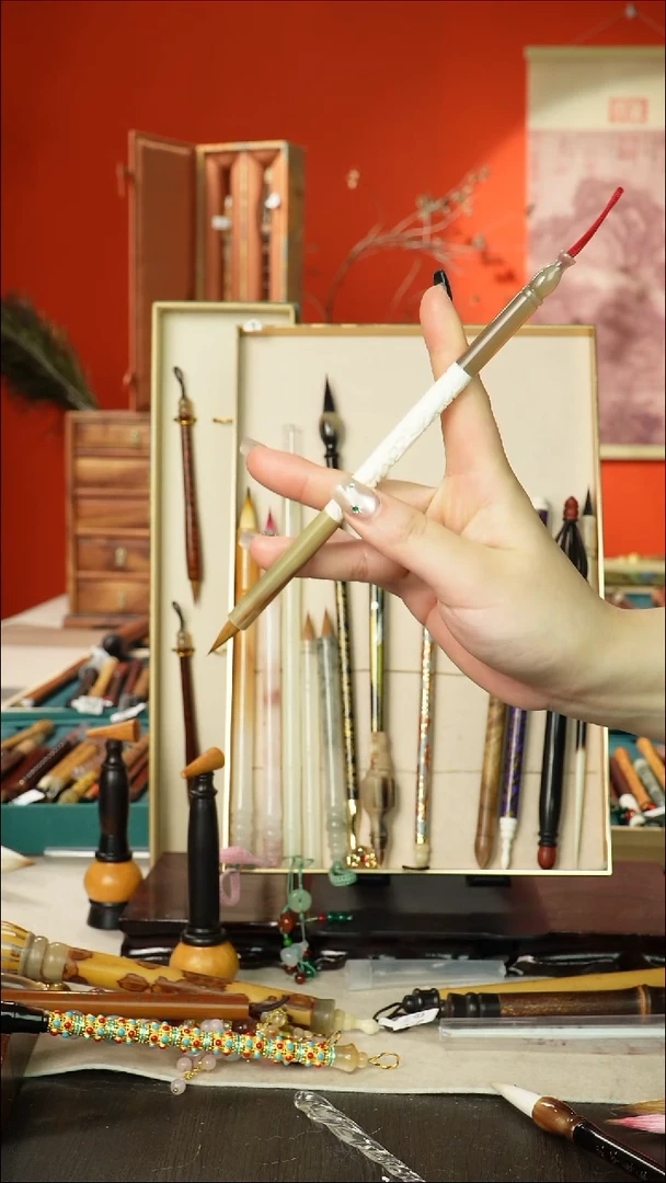 248号闪孤品高货毛笔链接 清水试笔 蘸墨不退