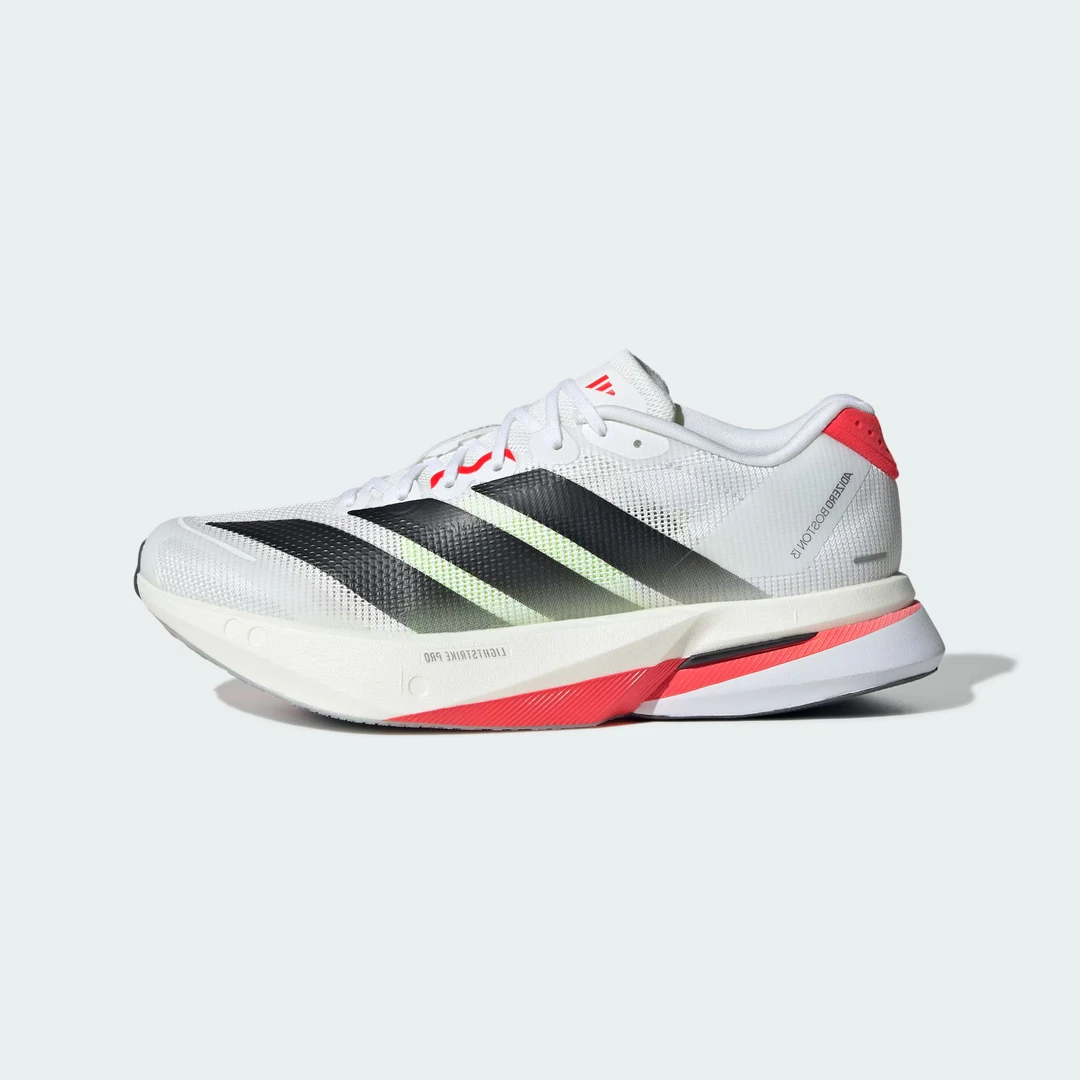 adidas ADIZERO BOSTON13 跑者美学白红女缓震专业竞训跑鞋JS4934