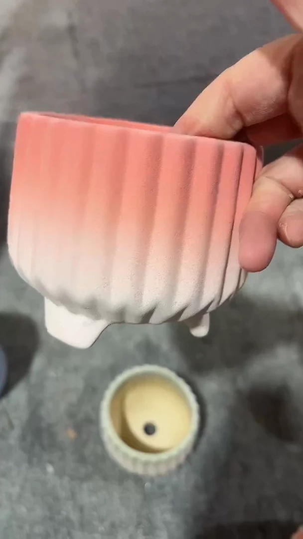 麦饭石粗陶多肉花盆口径9*6