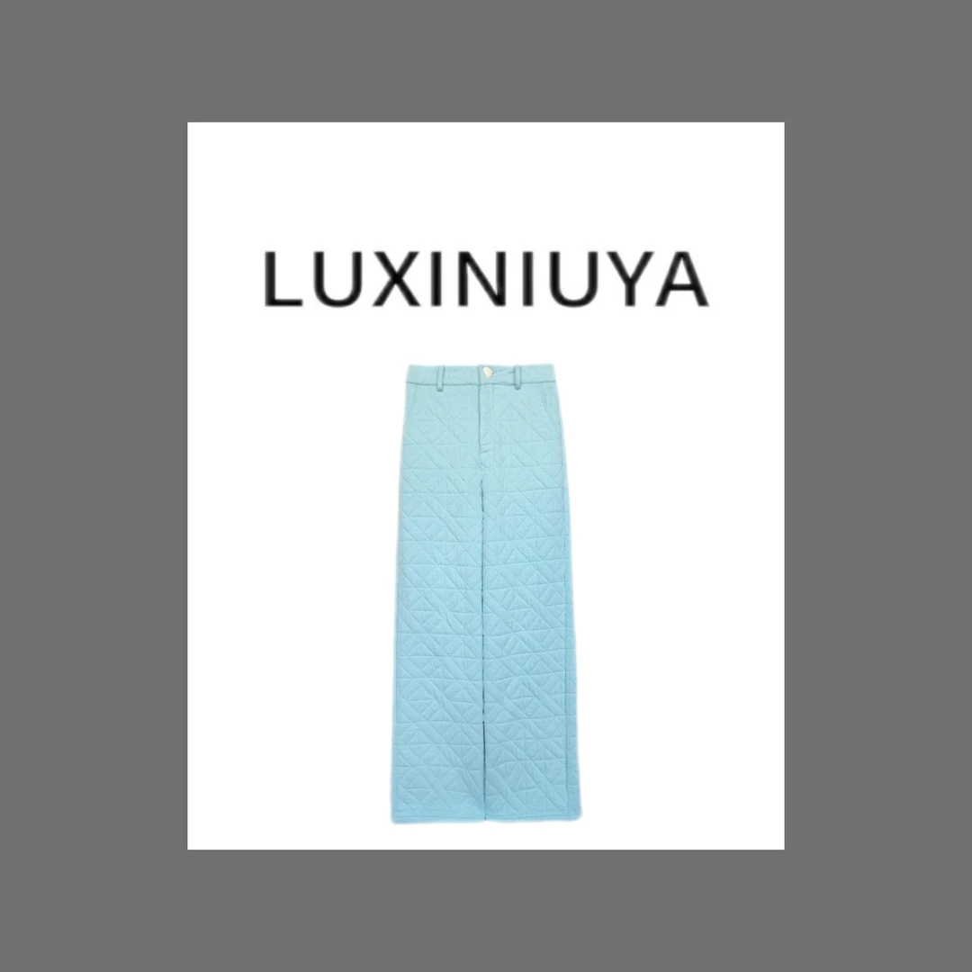 【LUXINIUYA】新颖棱格潮流时尚直筒裤QDK520