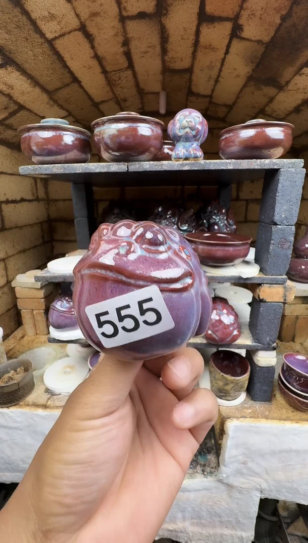 555钧瓷 原产地  原矿釉 摆件