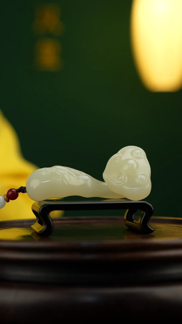 玉【竹节如意】天然玉石手把件