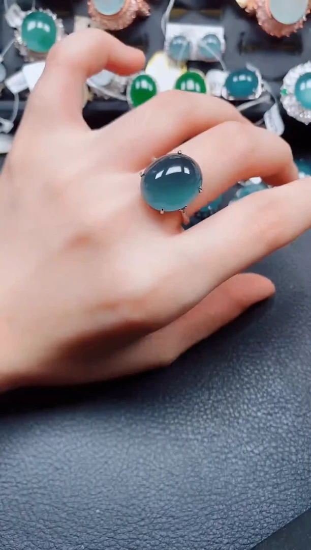 银S925镶嵌戒指翡翠翡翠