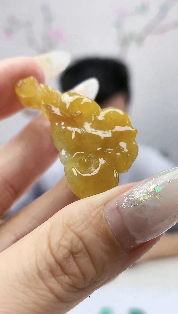 定制翡翠未镶嵌036ee-毛货如意90