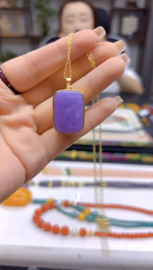 翡翠银S925镀金镶嵌吊坠(赠链)DIY款D244