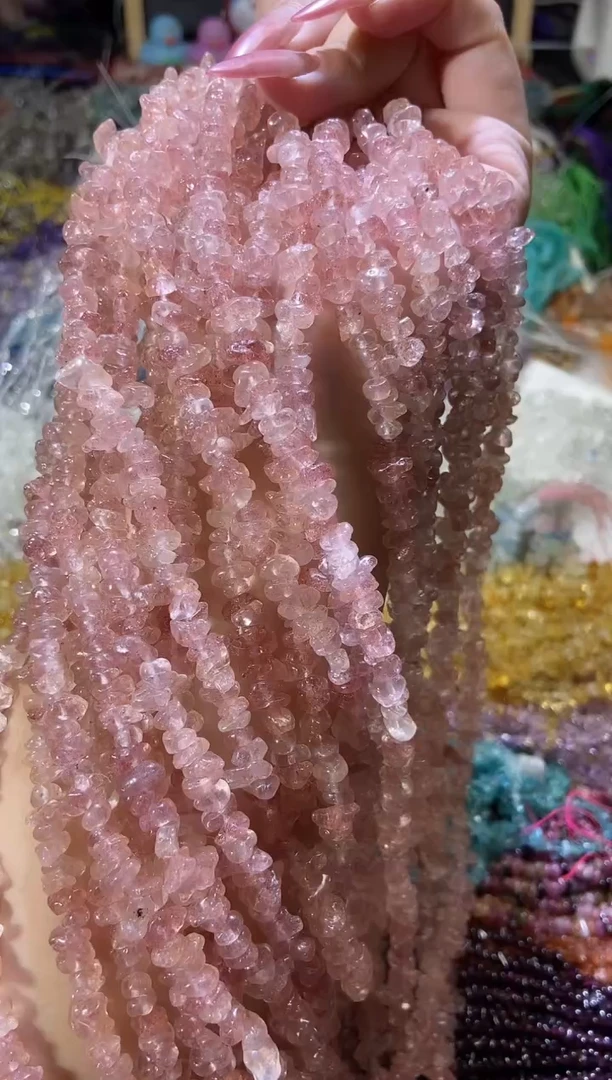 水晶珠宝半成品未镶嵌草莓晶