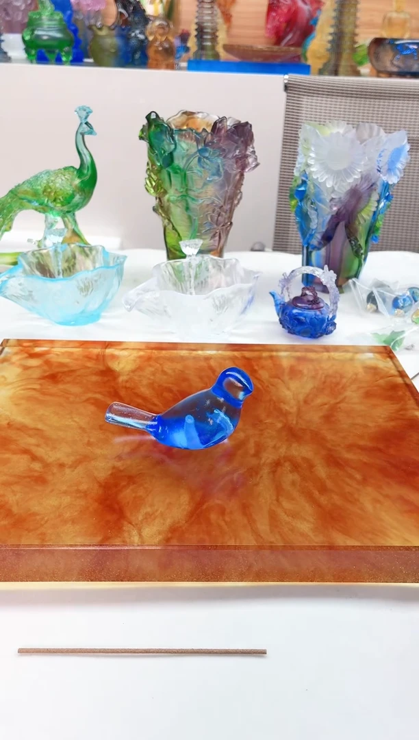 手工艺品琉璃蓝色小燕子小摆件