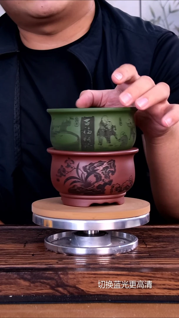 紫砂花盆紫砂花盆内口9.5-5.5   2只